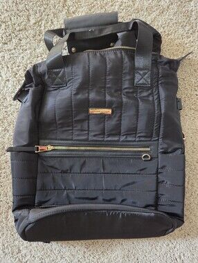 Adrienne Vittadini quilted nylon convertible backpack tote